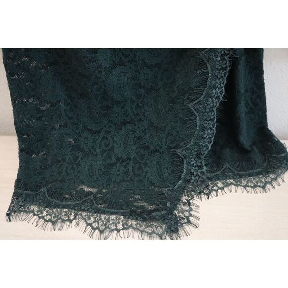 Free People OB1403618 Women Sz S Deepest Spruce Green Pearl Lace Mini Dress - Picture 9 of 15